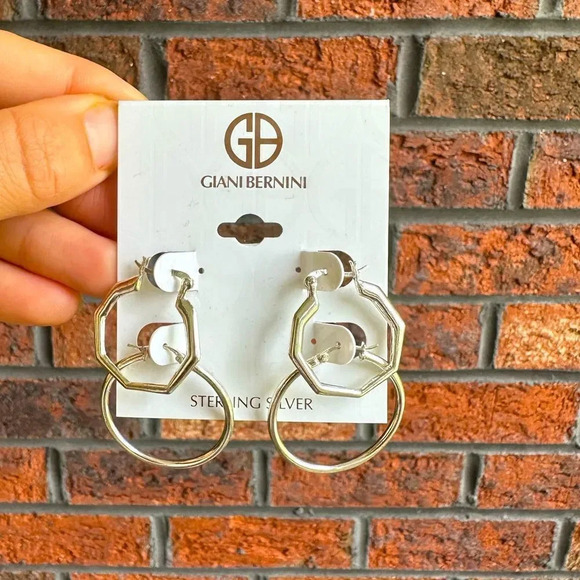 Giani Bernini 925 Sterling Silver 4 Hoops Earrings NWT - Picture 3 of 5